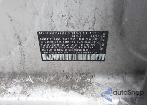 2016 Volkswagen Golf Gti Autobahn W/Performance Package 4-Door из США, поврежденный, VIN 3VW447AU2GM013370